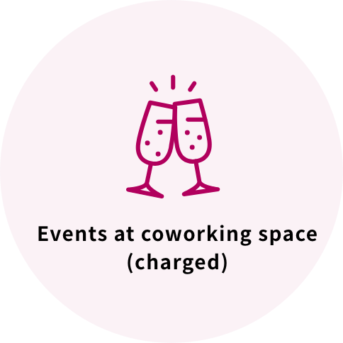 Events at coworking space (charged)